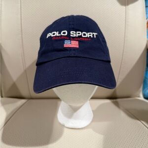 Vintage Y2K Polo Sport Ralph Lauren Navy Blue Hat Rare Gem